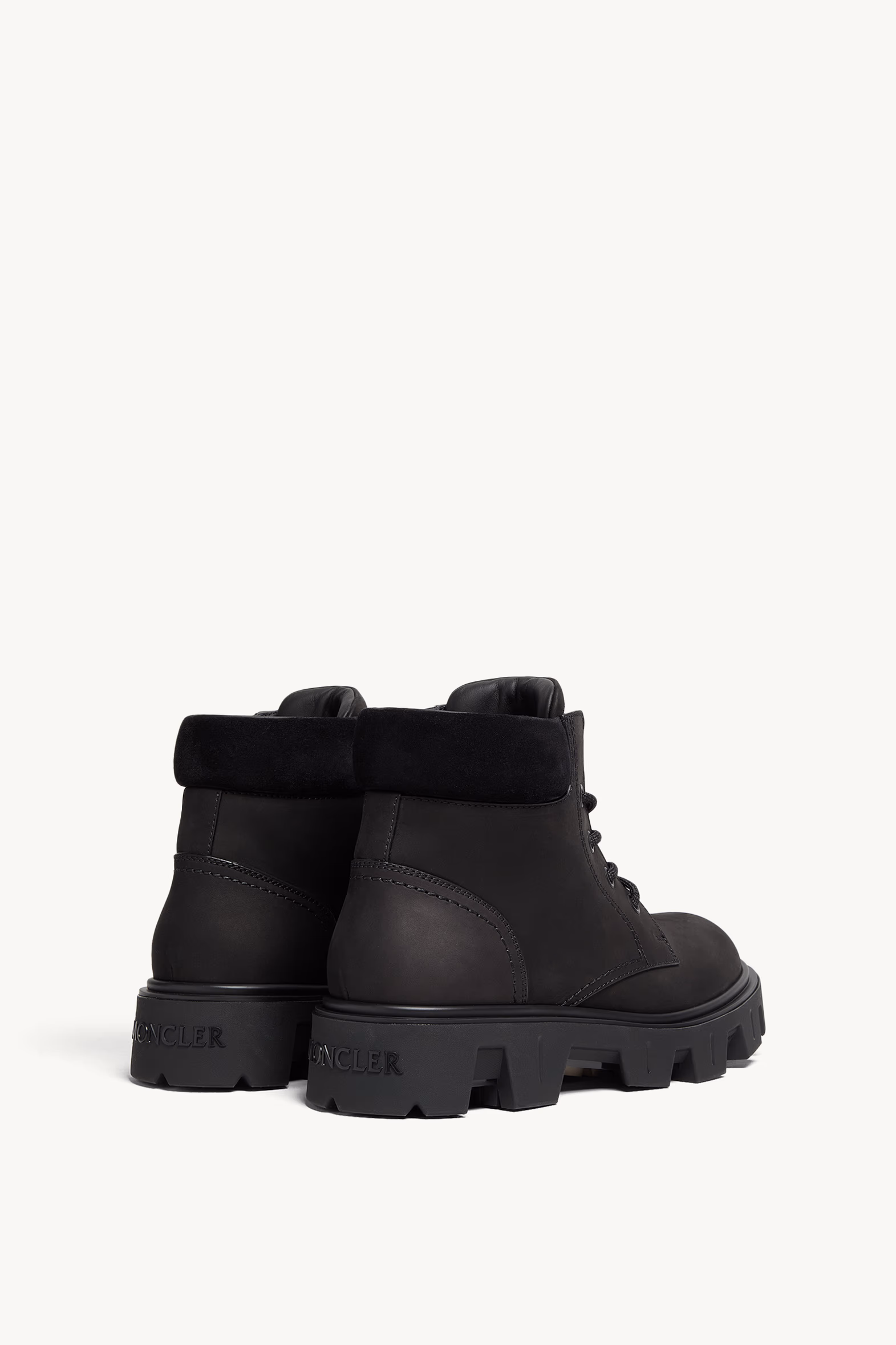 Peak City Nubuck & Suede Lace-Up Boots Men Black Moncler 5